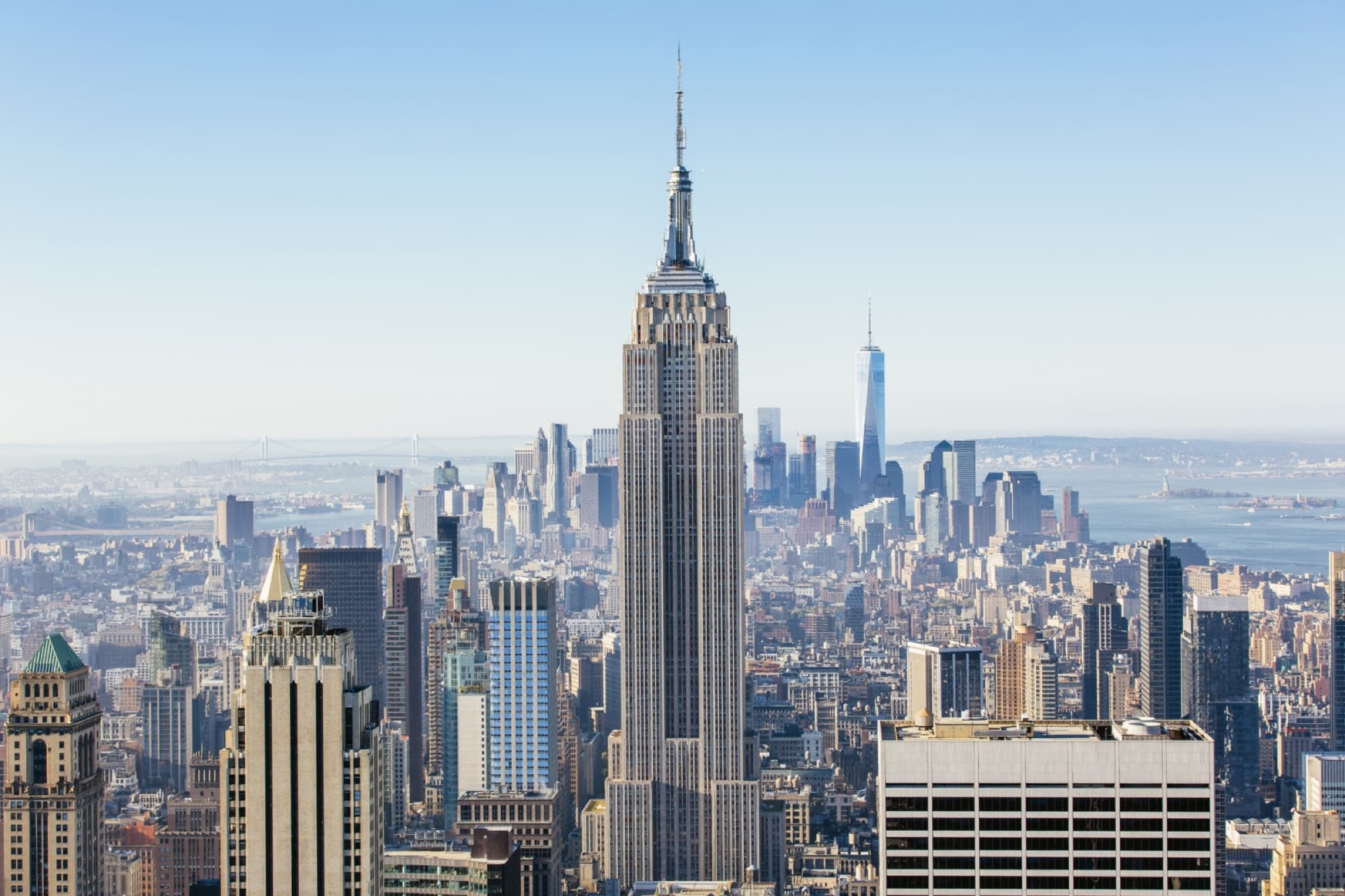 Manhattan skyline looking south toward the Empire State Building